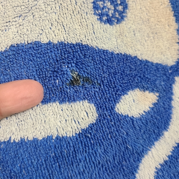 Banana Club Beach Swim Towel Blue Floral Made In Brazil Flaws - Picture 7 of 12